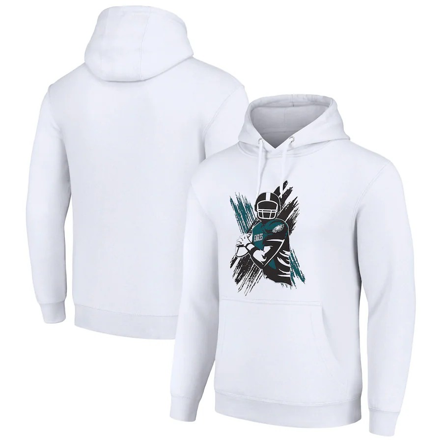 Men philadelphia eagles white 2024 NFL hoodie